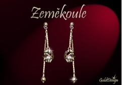 Zeměkoule - náušnice zlacené